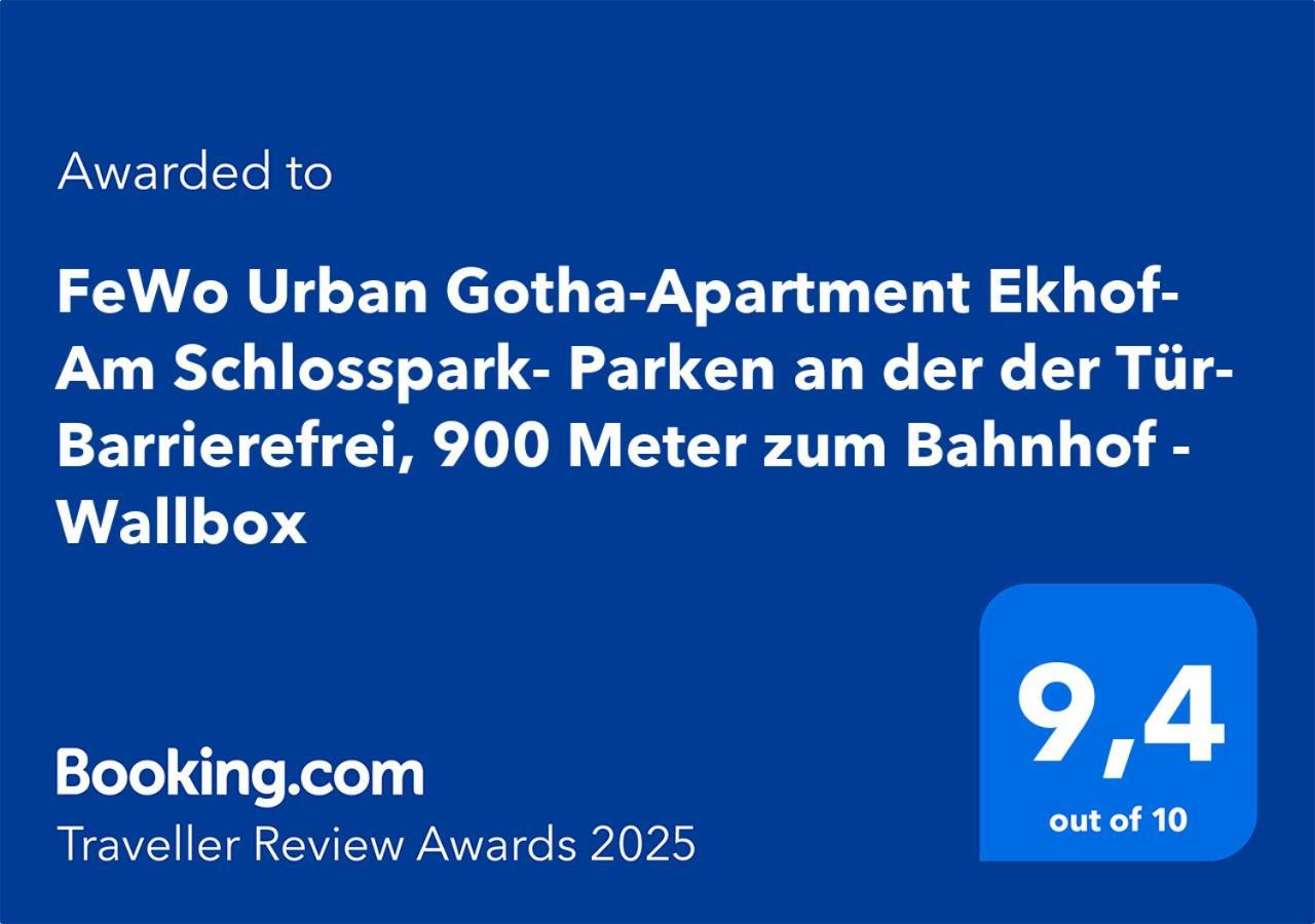 Fewo Urban Gotha-Apartment Ekhof- Am Schlosspark- Parken An Der Der Tuer- Barrierefrei, 900 Meter Zum Bahnhof - Wallbox מראה חיצוני תמונה